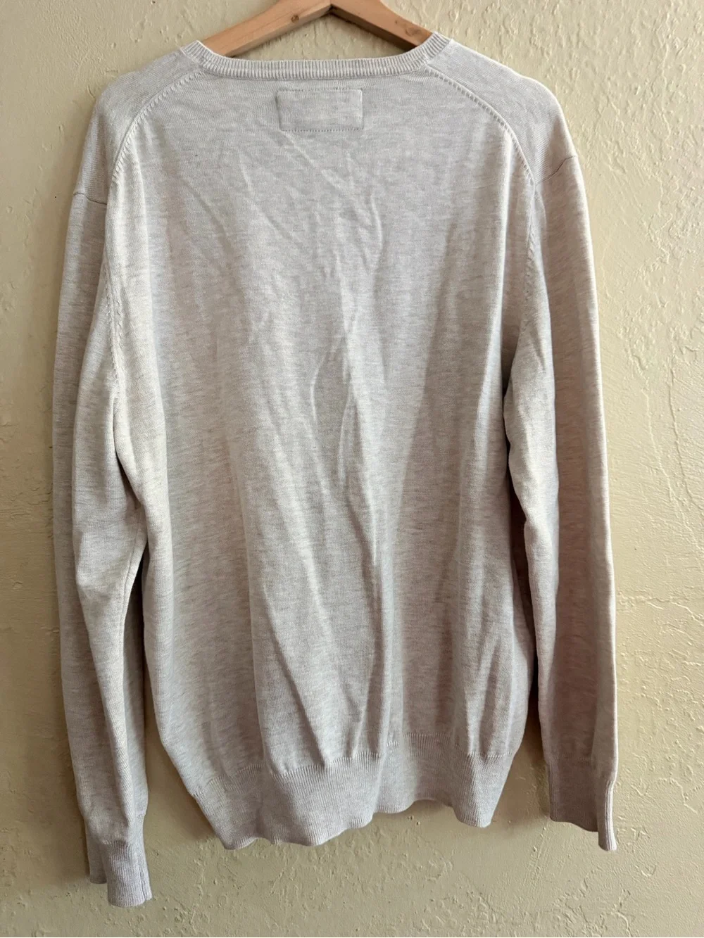 Abound Men's V-Neck Sweater - Light Cream